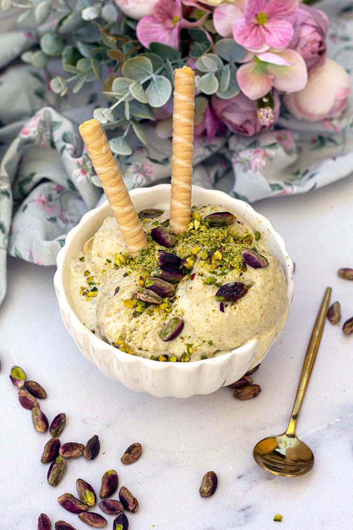 gelato al pistacchio realizzato con la base 100% pistacchio di Sciara