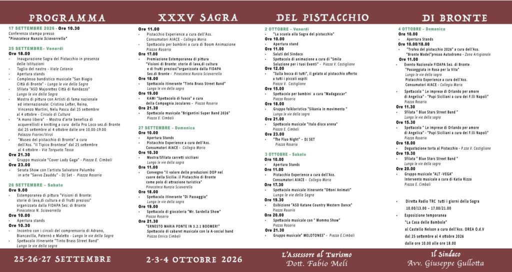 Pistachio Festival - Full Schedule